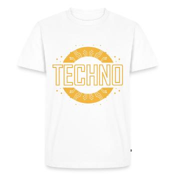 techno - Men's Premium Organic T-Shirt - white - Front - Nico (187cm)