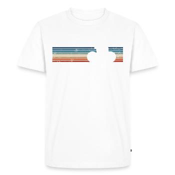 Mountain Bike Retro Stripes MTB - Men's Premium Organic T-Shirt - white - Front - Nico (187cm)