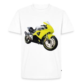 Vélo de jour sur piste - T-shirt Premium bio Homme - blanc - Devant - Nico (187cm)