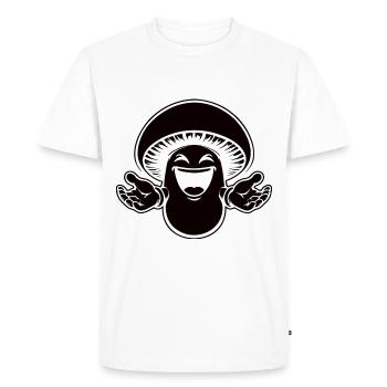 Champignon rieur – Un design pour les cueilleurs de champignons - T-shirt Premium bio Homme - blanc - Devant - Nico (187cm)