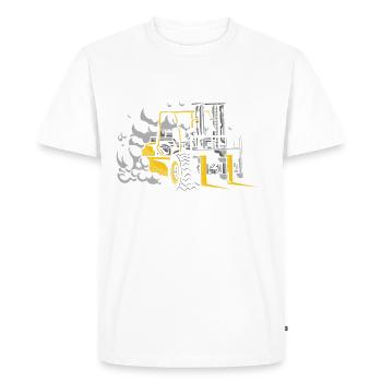 Élévateur chariot chariot élévateur de élévateur logistique stockist - T-shirt Premium bio Homme - blanc - Devant - Nico (187cm)