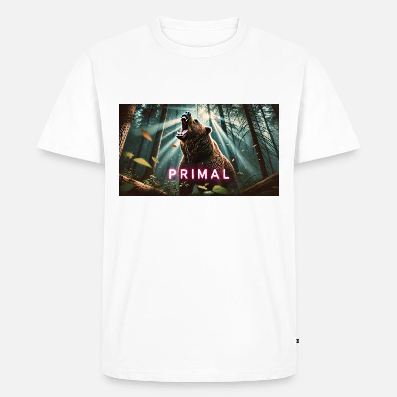 URSPRÜNGLICHER BÄR - Männer Premium Bio T-Shirt - Weiß