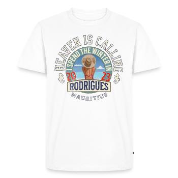 I spend the winter in Rodrigues Mauritius - T-shirt Premium bio Homme - blanc - Devant - Nico (187cm)
