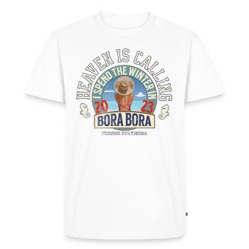 I spend the winter in BORA BORA - T-shirt Premium bio Homme - blanc - Devant - Nico (187cm)