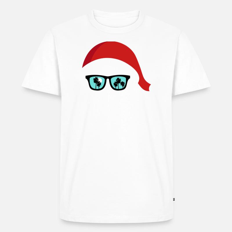Weihnachtsmann Palmen - Männer Premium Bio T-Shirt - Weiß