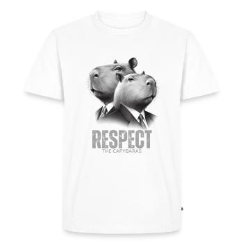 Respectez les capybaras - T-shirt Premium bio Homme - blanc - Devant - Nico (187cm)