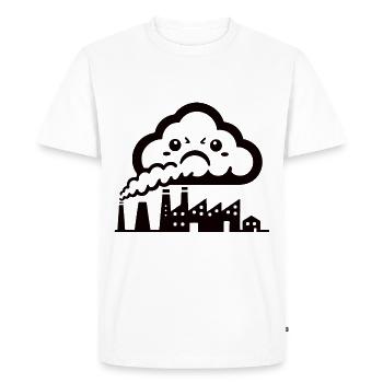 Dioxyde de carbone CO₂ - Drôle de nuage de fumée Conception de bande dessinée - T-shirt Premium bio Homme - blanc - Devant - Nico (187cm)