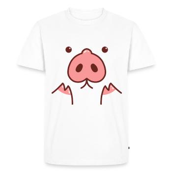 Visage de porc Porcelet mignon avec nez de porc - T-shirt Premium bio Homme - blanc - Devant - Nico (187cm)