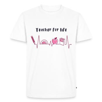Teacher for life - Men's Premium Organic T-Shirt - white - Front - Nico (187cm)