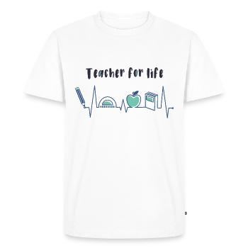 Teacher for life - Men's Premium Organic T-Shirt - white - Front - Nico (187cm)