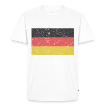 drapeau allemand rayé vintage rétro drapeau - T-shirt Premium bio Homme - blanc - Devant - Nico (187cm)