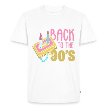 90s 90 - T-shirt Premium bio Homme - blanc - Devant - Nico (187cm)