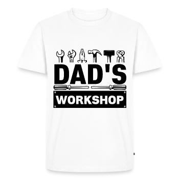 Papa Père Papa Cadeau - T-shirt Premium bio Homme - blanc - Devant - Nico (187cm)