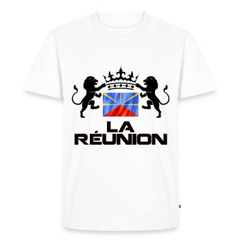 Drapeau Royale Ile De La Réunion - T-shirt Premium bio Homme - blanc - Devant - Nico (187cm)