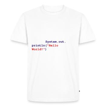 Coder Software Développeur - T-shirt Premium bio Homme - blanc - Devant - Nico (187cm)