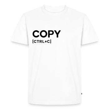 COPY CTRL BLACK - T-shirt Premium bio Homme - blanc - Devant - Nico (187cm)