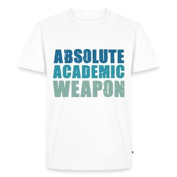 Student Absolute Academic Weapon - Men's Premium Organic T-Shirt - white - Front - Nico (187cm)