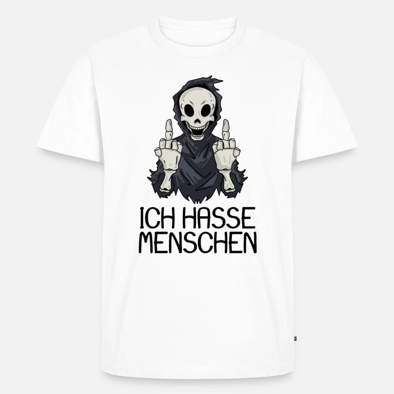 Ich hasse Menschen - Männer Premium Bio T-Shirt - Weiß