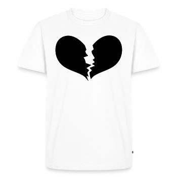 Broken heart - Men's Premium Organic T-Shirt - white - Front - Nico (187cm)