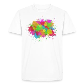 Éclaboussures de couleur - T-shirt Premium bio Homme - blanc - Devant - Nico (187cm)