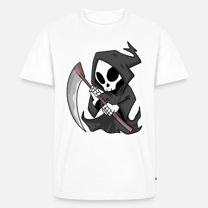 Sensenmann mit Sense - Männer Premium Bio T-Shirt - Weiß