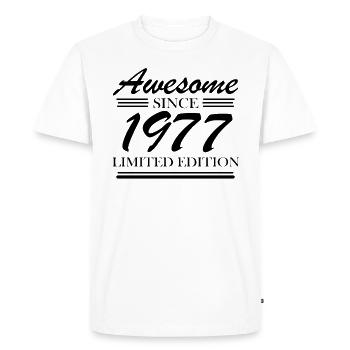 1977 - Né en 1977 - T-shirt Premium bio Homme - blanc - Devant - Nico (187cm)