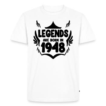1948 - Né en 1948 - T-shirt Premium bio Homme - blanc - Devant - Nico (187cm)