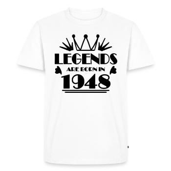 1948 - Né en 1948 - T-shirt Premium bio Homme - blanc - Devant - Nico (187cm)