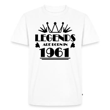 1961 - Né en 1961 - T-shirt Premium bio Homme - blanc - Devant - Nico (187cm)