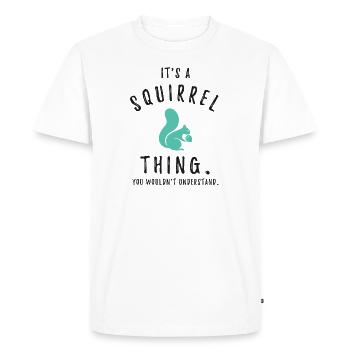 C'est un truc d'écureuil doux amour des animaux écureuil - T-shirt Premium bio Homme - blanc - Devant - Nico (187cm)