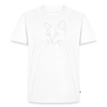 Sort de ligne de chat - T-shirt Premium bio Homme - blanc - Devant - Nico (187cm)