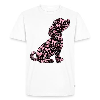 Cute Pink Dog Bow Cute Gift - Men's Premium Organic T-Shirt - white - Front - Nico (187cm)