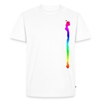 Colors - Stripes, Brushstroke, Rainbow - Men's Premium Organic T-Shirt - white - Front - Nico (187cm)