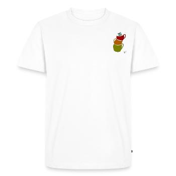 Chat en tasse - T-shirt Premium bio Homme - blanc - Devant - Nico (187cm)