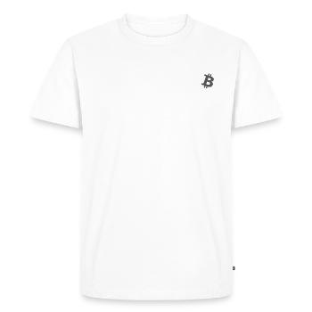 Bitcoin Logo BTC Krypto - Männer Premium Bio T-Shirt - Weiß - Vorne - Nico (187cm)