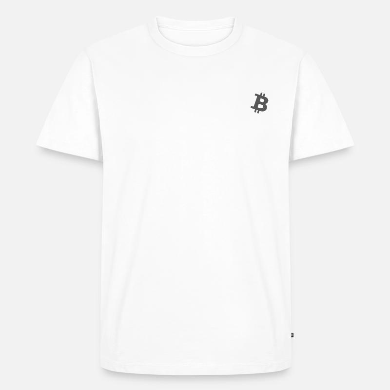 Bitcoin Logo BTC Krypto - Männer Premium Bio T-Shirt - Weiß