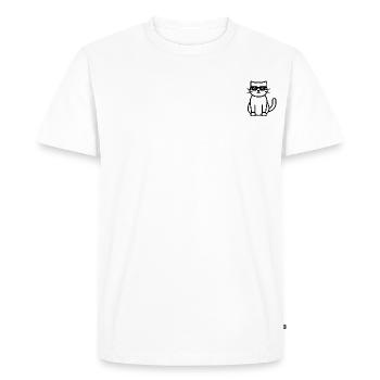 Chat cool - T-shirt Premium bio Homme - blanc - Devant - Nico (187cm)