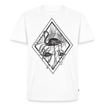 flamants roses noires - T-shirt Premium bio Homme - blanc - Devant - Nico (187cm)