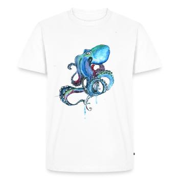kraake octopus tentacal illu fish octopus ora - Men's Premium Organic T-Shirt - white - Front - Nico (187cm)