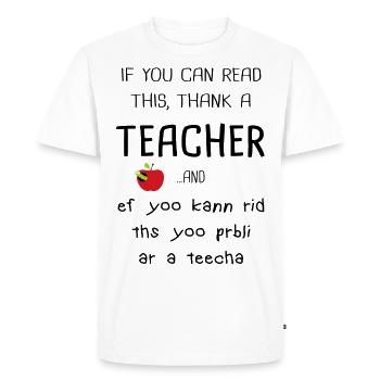 Teacher out of conviction teaching passion - Men's Premium Organic T-Shirt - white - Front - Nico (187cm)