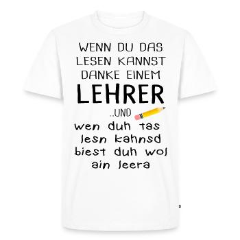 Teacher out of conviction teaching passion - Men's Premium Organic T-Shirt - white - Front - Nico (187cm)
