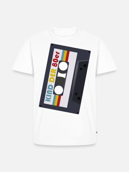 KIND DER 80er. 80er Jahre Outfit. Vintage Kassette - Männer Premium Bio T-Shirt - Weiß