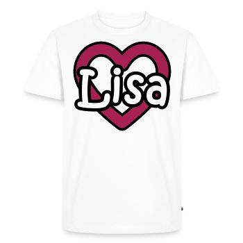 Lisa last name first name maiden name heart name day - Men's Premium Organic T-Shirt - white - Front - Nico (187cm)