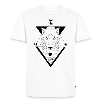 Le loup - T-shirt Premium bio Homme - blanc - Devant - Nico (187cm)