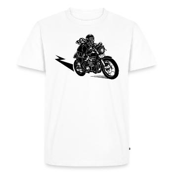 Motorbike rider - Men's Premium Organic T-Shirt - white - Front - Nico (187cm)