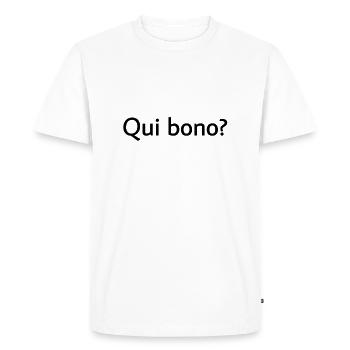 Question de philosophie qui bono latine - T-shirt Premium bio Homme - blanc - Devant - Nico (187cm)