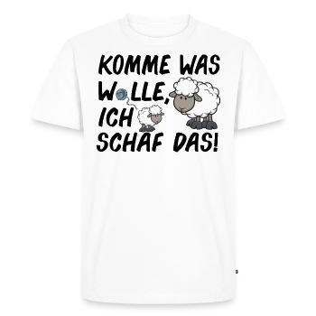 Komme Was Wolle Ich Schaf Das lustige Schäfer - Männer Premium Bio T-Shirt - Weiß - Vorne - Nico (187cm)