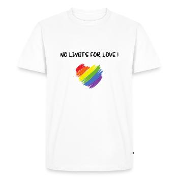 No limits for love lgbtq+ pride csd fun - Männer Premium Bio T-Shirt - Weiß - Vorne - Nico (187cm)