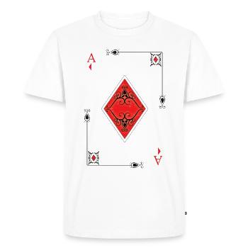 Ass Karo Poker Jeu de cartes - T-shirt Premium bio Homme - blanc - Devant - Nico (187cm)