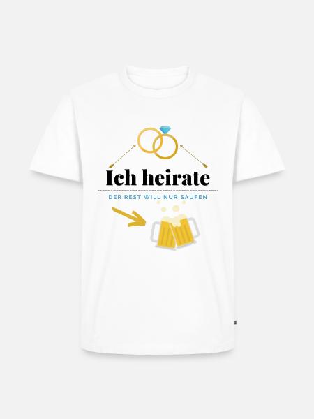 Junggesellenabschied - Ich heirate - Männer Premium Bio T-Shirt - Weiß
